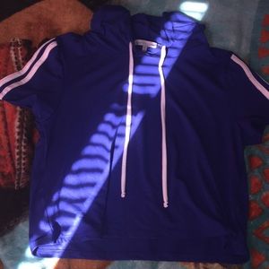 Blue hooded crop top